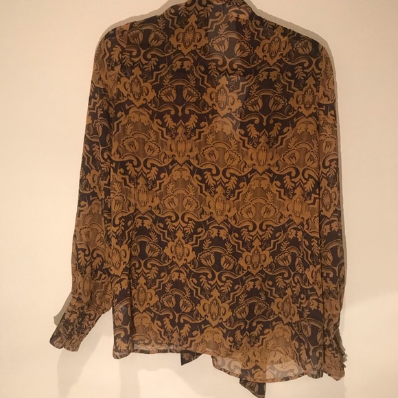 Retro Mustard and black HINGE blouse - Picture 3 of 5